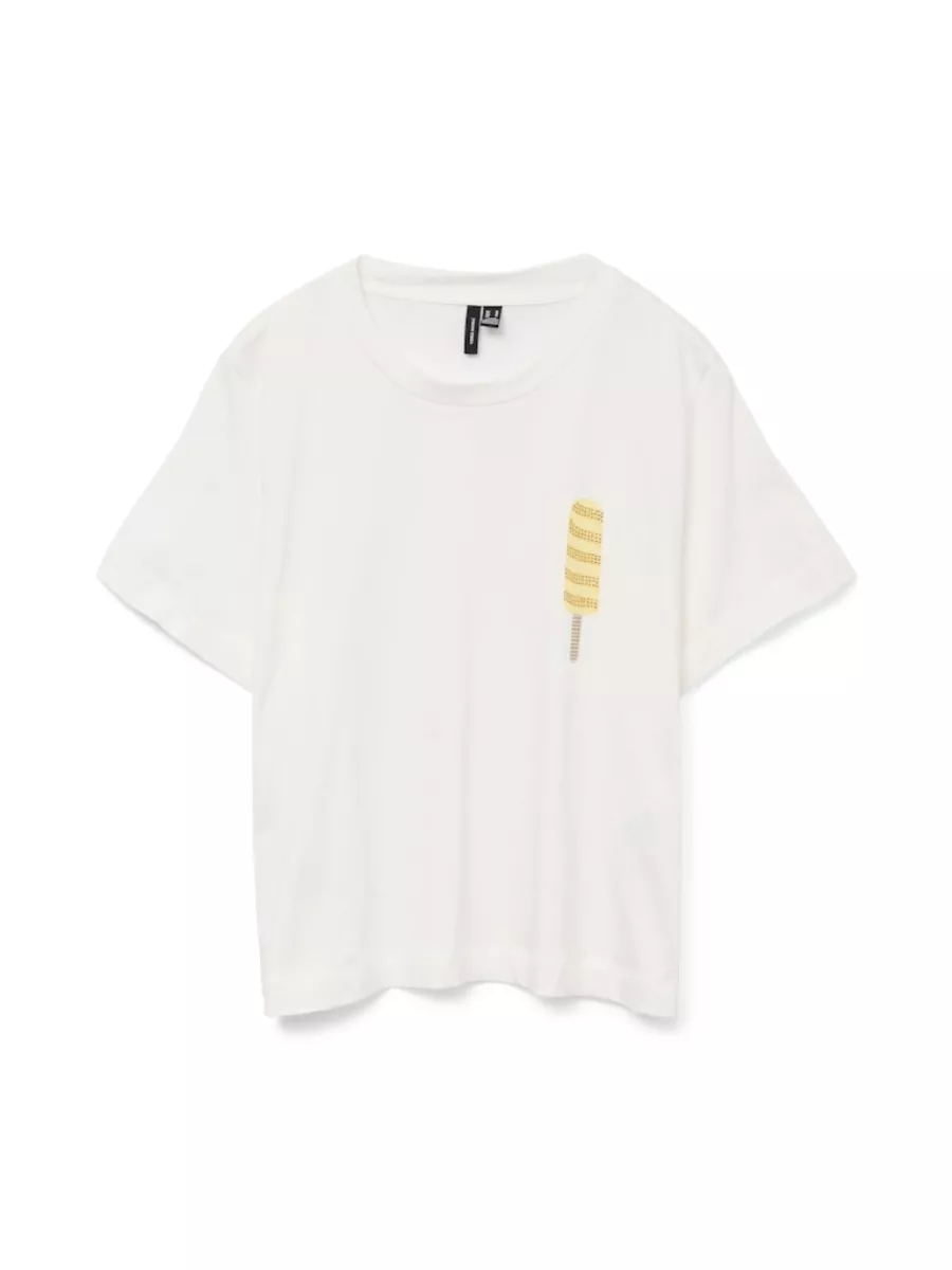 VERO MODA-VMBERTA METTE SS TOP BOX JRS-10328168-Ice Cream-OFF WHITE