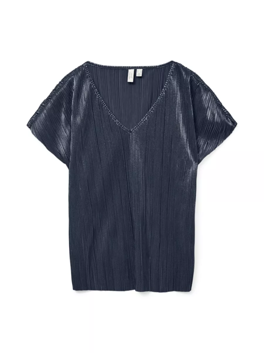 VERO MODA-VMDUVI S/S V-NECK TOP JRS BTQ GA NL-10334193-Navy Blazer-NAVY