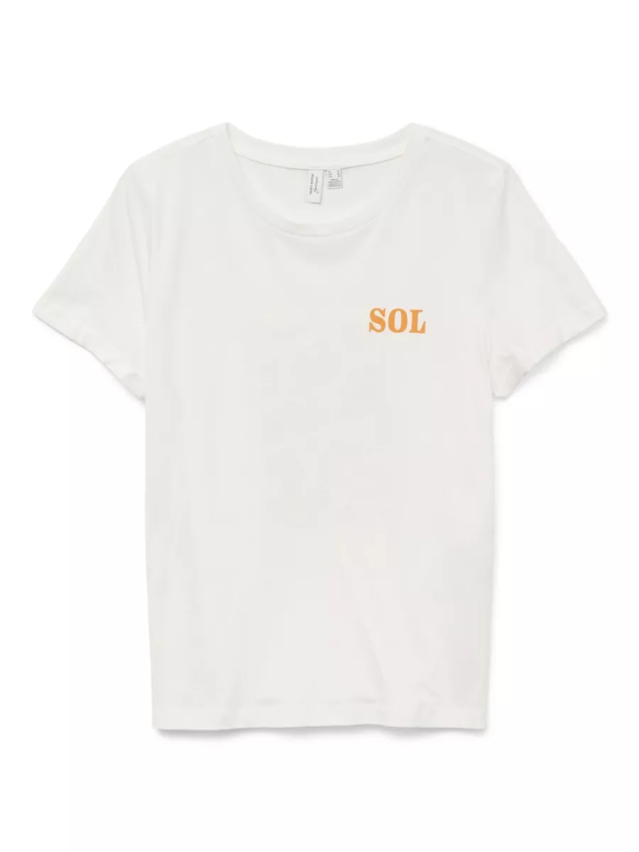 VERO MODA-VMELLA S/S O-NECK T-SHIRT JRS BTQ G-10333613-Sunroom-OFF WHITE