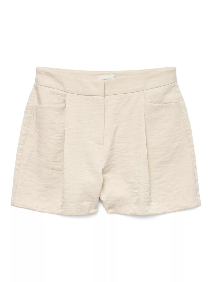 VERO MODA-VMLIANA MW SHINY SHORTS-10328649-Oatmeal-CHAMPAGNE