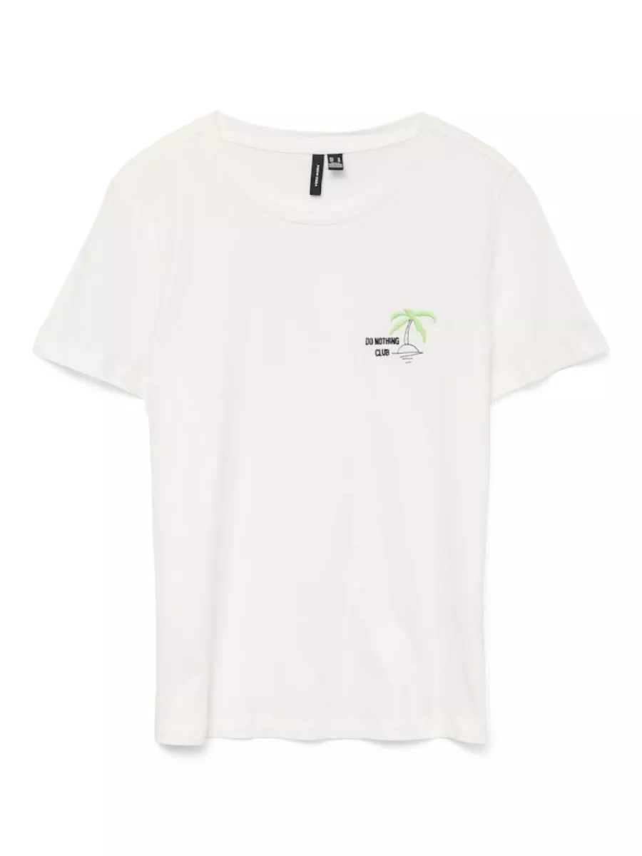 VERO MODA-VMSARA FRANCIS SS TOP BOX JRS-10328157-Cloud Dancer-CREME