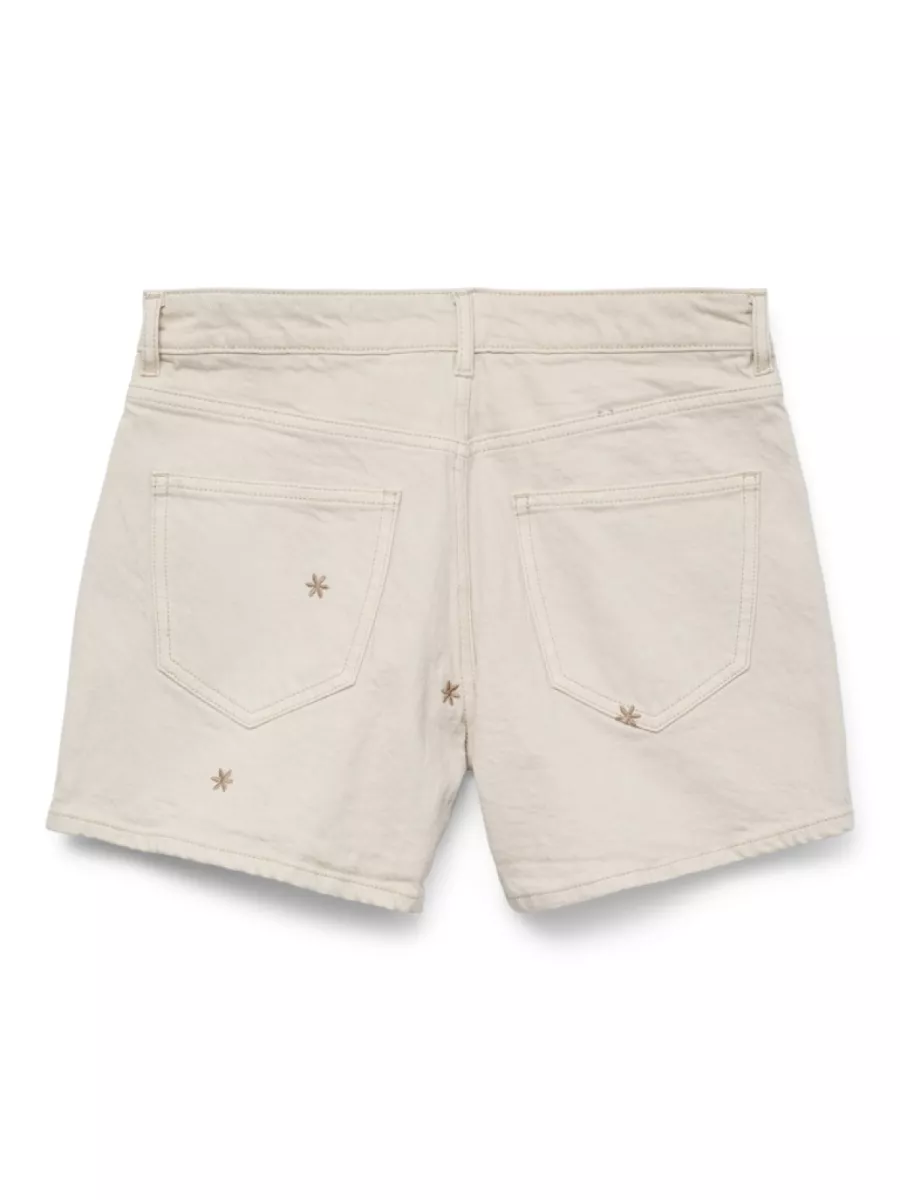 VERO MODA-VMTESS MR ECRU FLOWER SHORTS-10332323-Ecru-ECRU