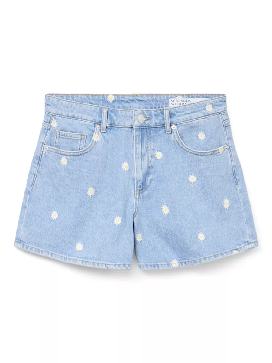 VERO MODA-VMTESS MR SHORT DNM DAISY SHORTS-10332321-Light Blue Denim-LICHT DENIM