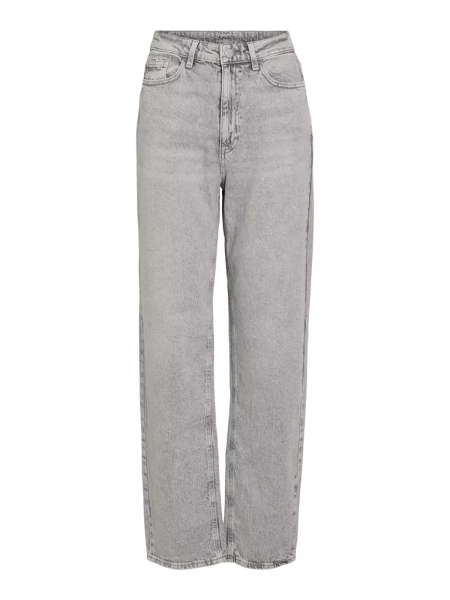 VILA-VIKELLY JAF HW STRAIGHT JEANS-NOOS-14084730-Light Grey Denim-LICHT-/PAREL GRIJS