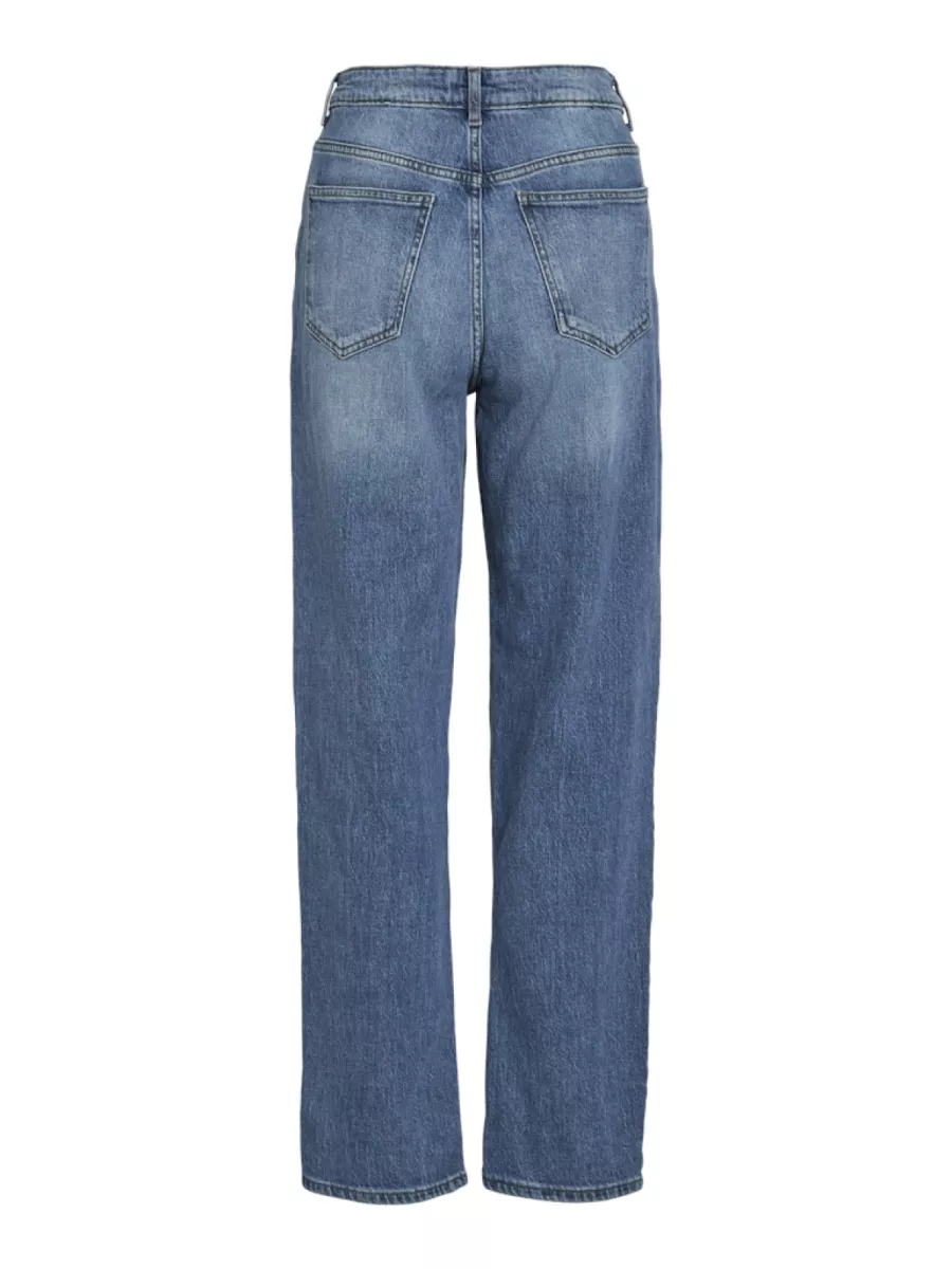 VILA-VIKELLY JAF HW STRAIGHT JEANS-NOOS-14084730-Medium Blue Denim-DENIM