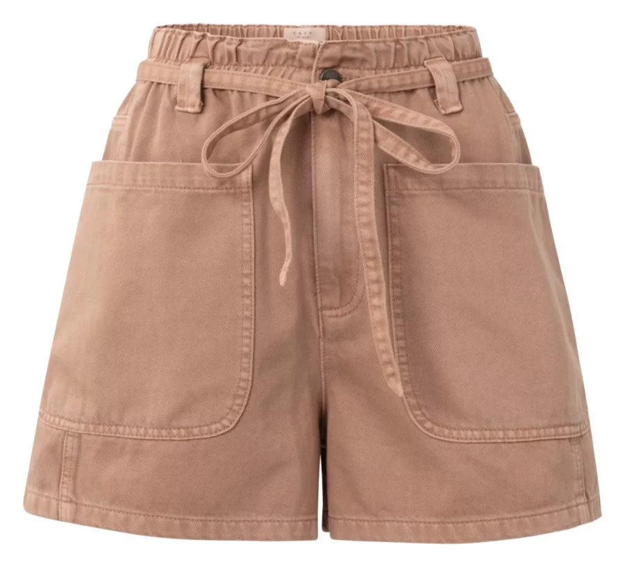 YAYA-Cargo Shorts with garment-dye effect and high waist-01-321023-505-99984-ROSE