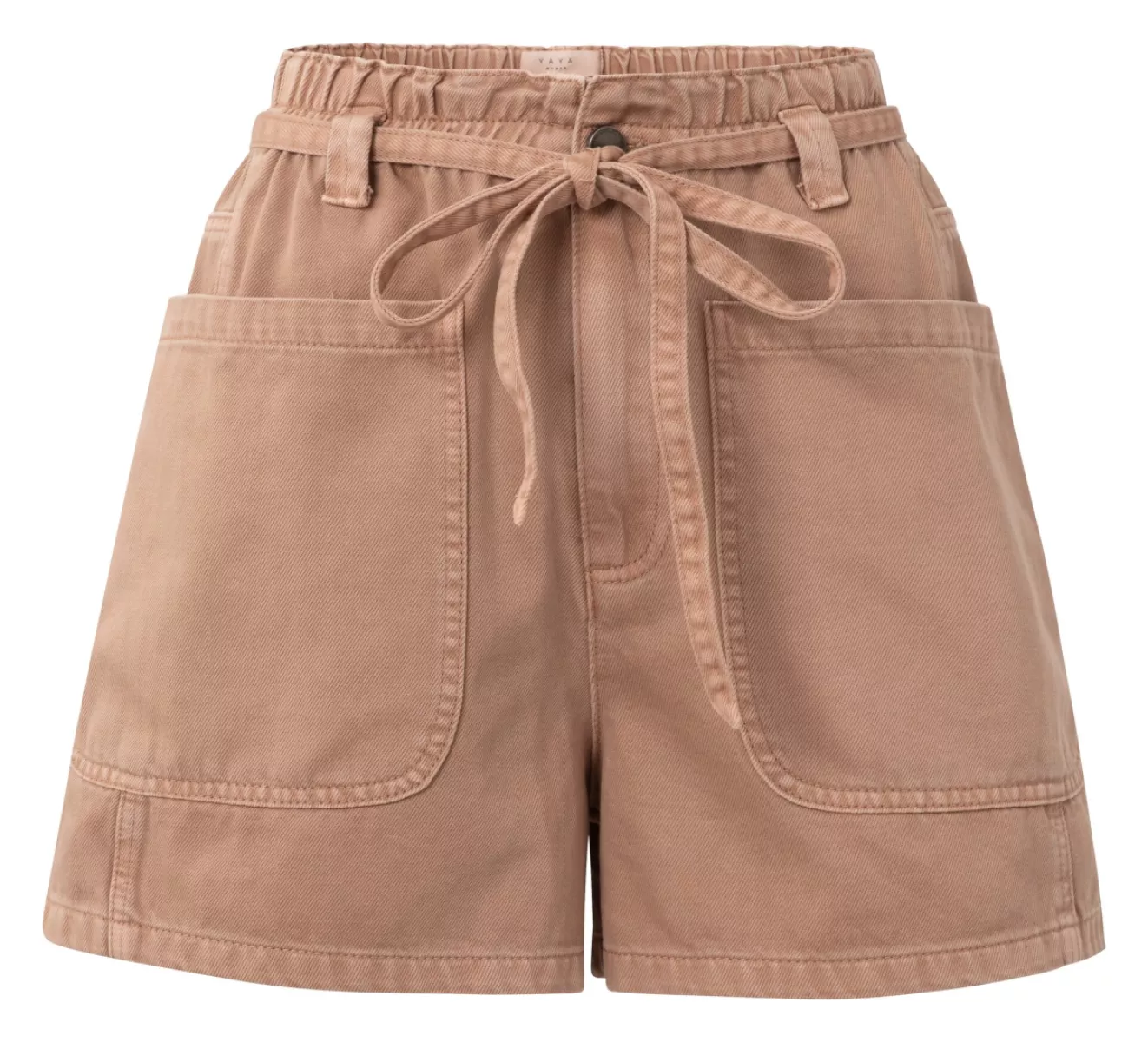 YAYA-Cargo Shorts with garment-dye effect and high waist-01-321023-505-99984-ROSE