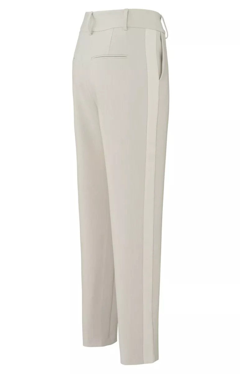 YAYA-High-waist pantalon; Polyester/Viscose/Elastane-01-301172-501-40002-STONE