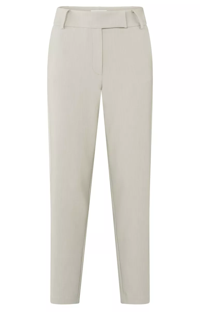 YAYA-High-waist pantalon; Polyester/Viscose/Elastane-01-301172-501-40002-STONE