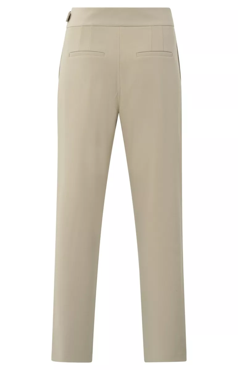 YAYA-Pantalon met gespsluiting; Polyester/Viscose/Elastane-01-301174-502-99803-ZAND