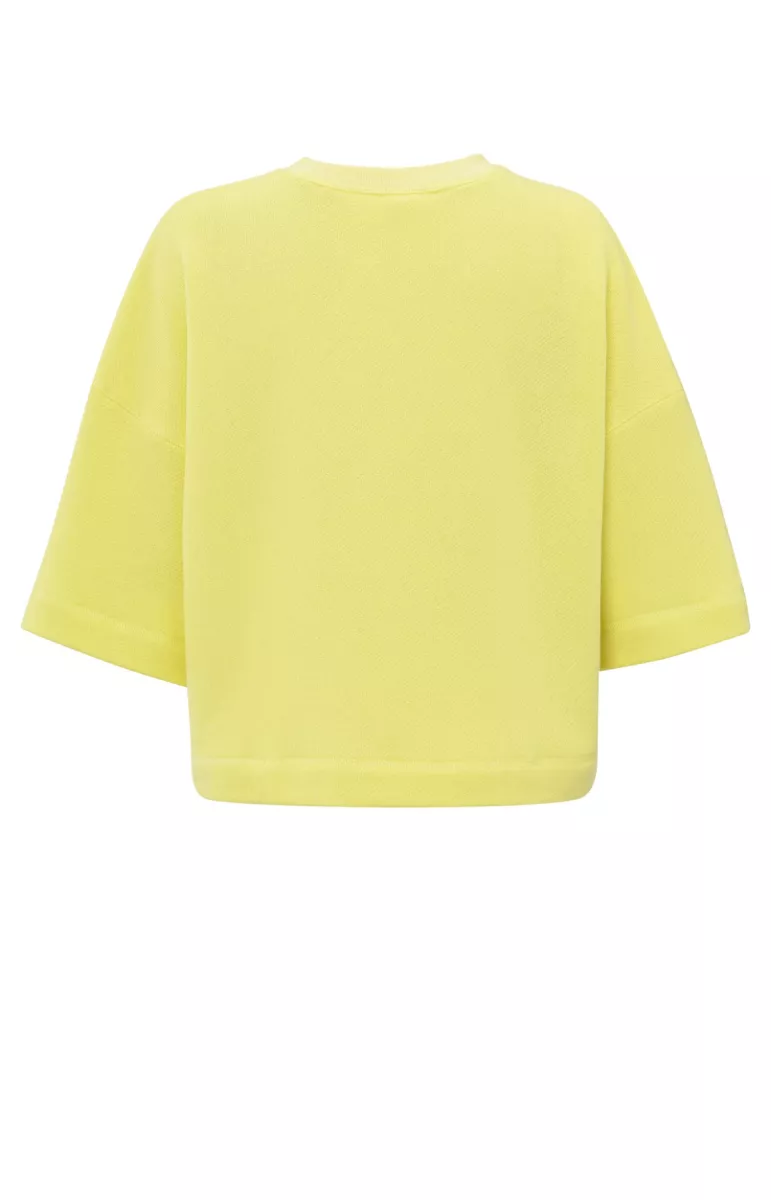 YAYA-Short-sleeve sweatshirt; Cotton/Polyester-01-109087-504-20626-GEEL