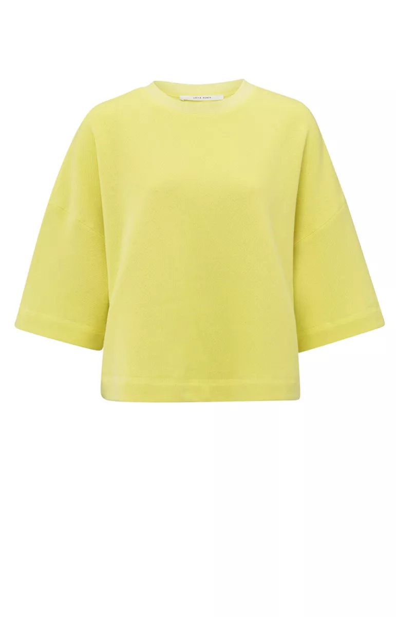 YAYA-Short-sleeve sweatshirt; Cotton/Polyester-01-109087-504-20626-GEEL
