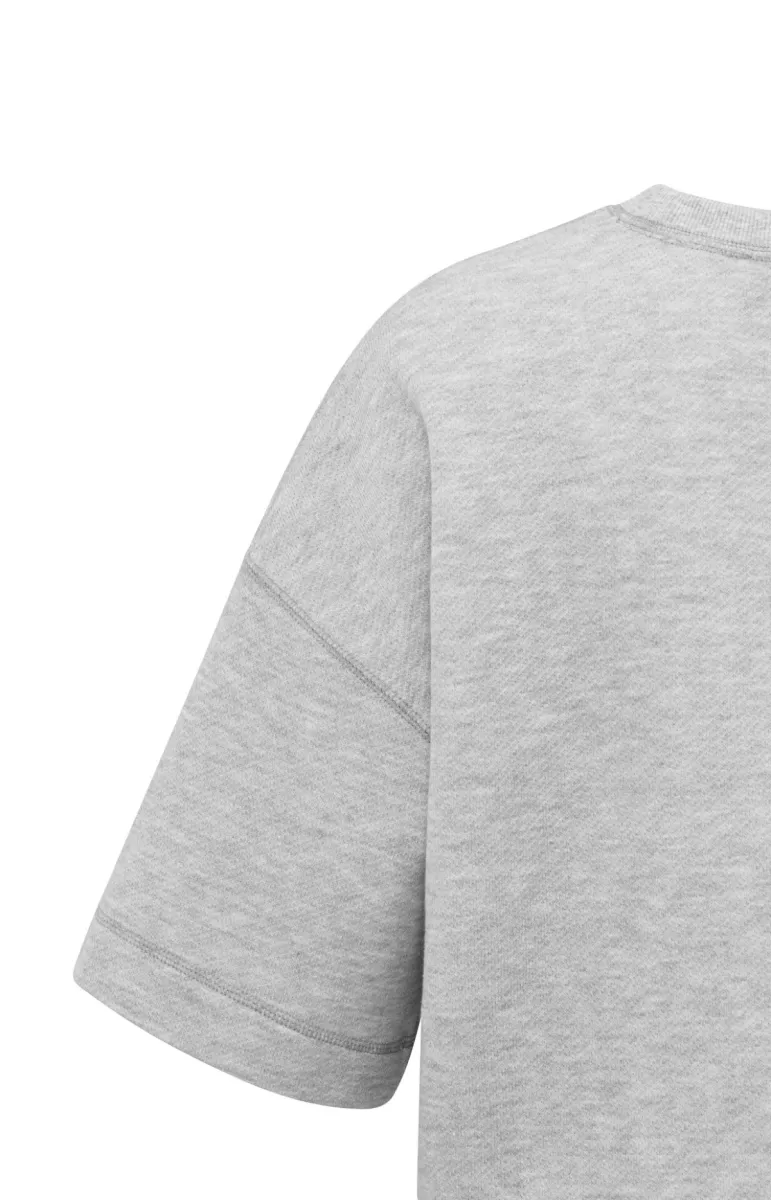 YAYA-Short-sleeve sweatshirt; Cotton/Polyester; 999792-01-109087-504-999792-GRIJS