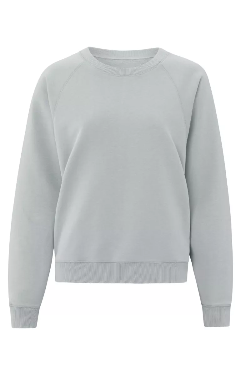 YAYA-Sweater met lange raglanmouwen; Cotton/Polyester-01-109078-501-51305-GRIJS