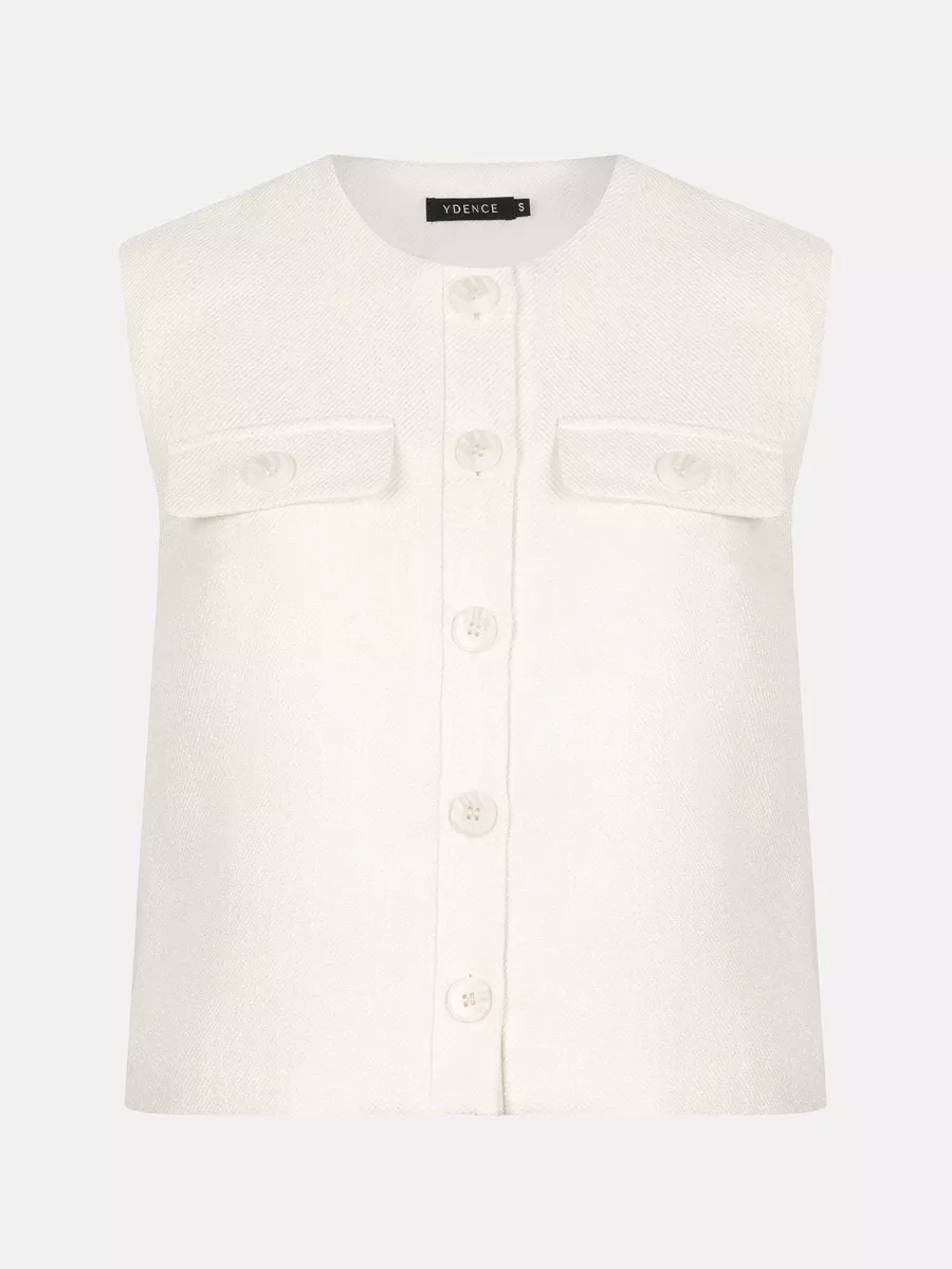 YDENCE-Gilet-Caterina-002 Off-White-OFF WHITE