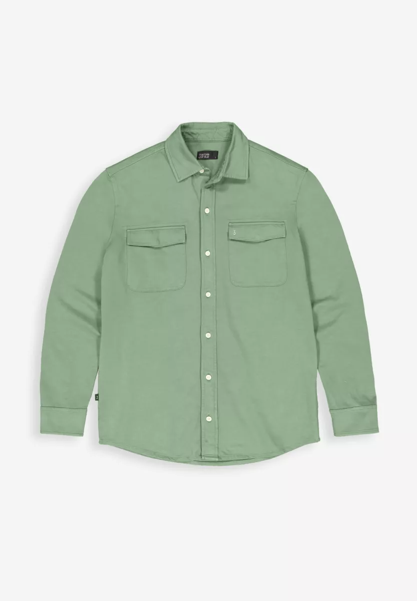 BUTCHER OF BLUE-Finn pocket jersey overshirt-M2514021-792 Jade green-GROEN