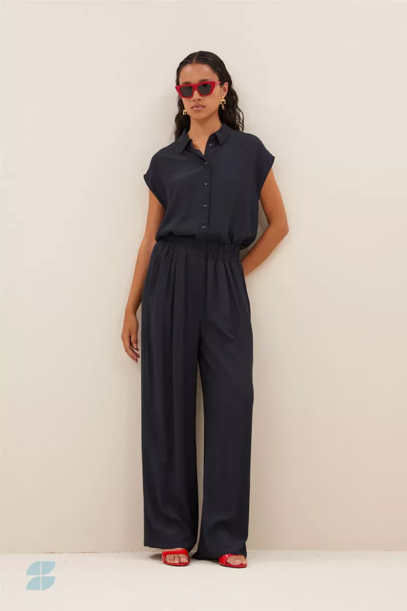 By-bar-Benji Viscose Pants-109053-701 Graphite-DONKER GRIJS/GRAFIET