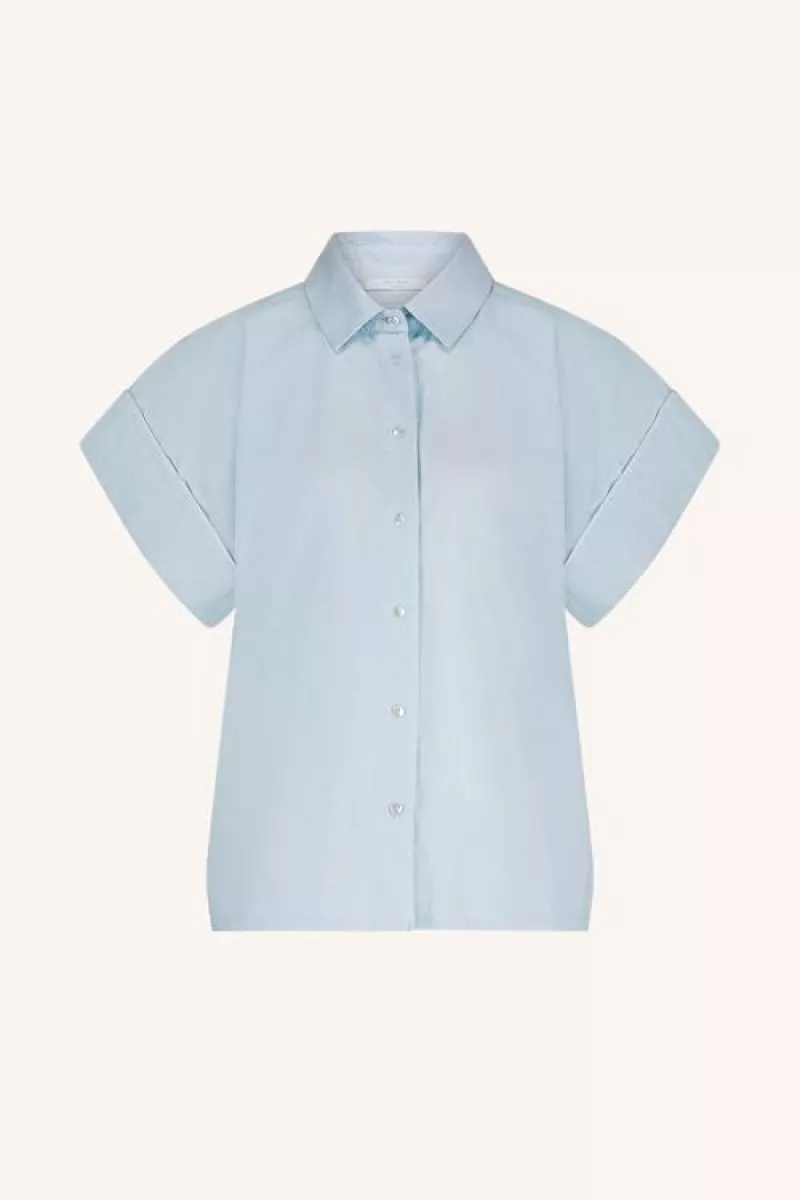 By-bar-Pixie Chambray Blouse-25512025-650 Light Blue-LICHT BLAUW