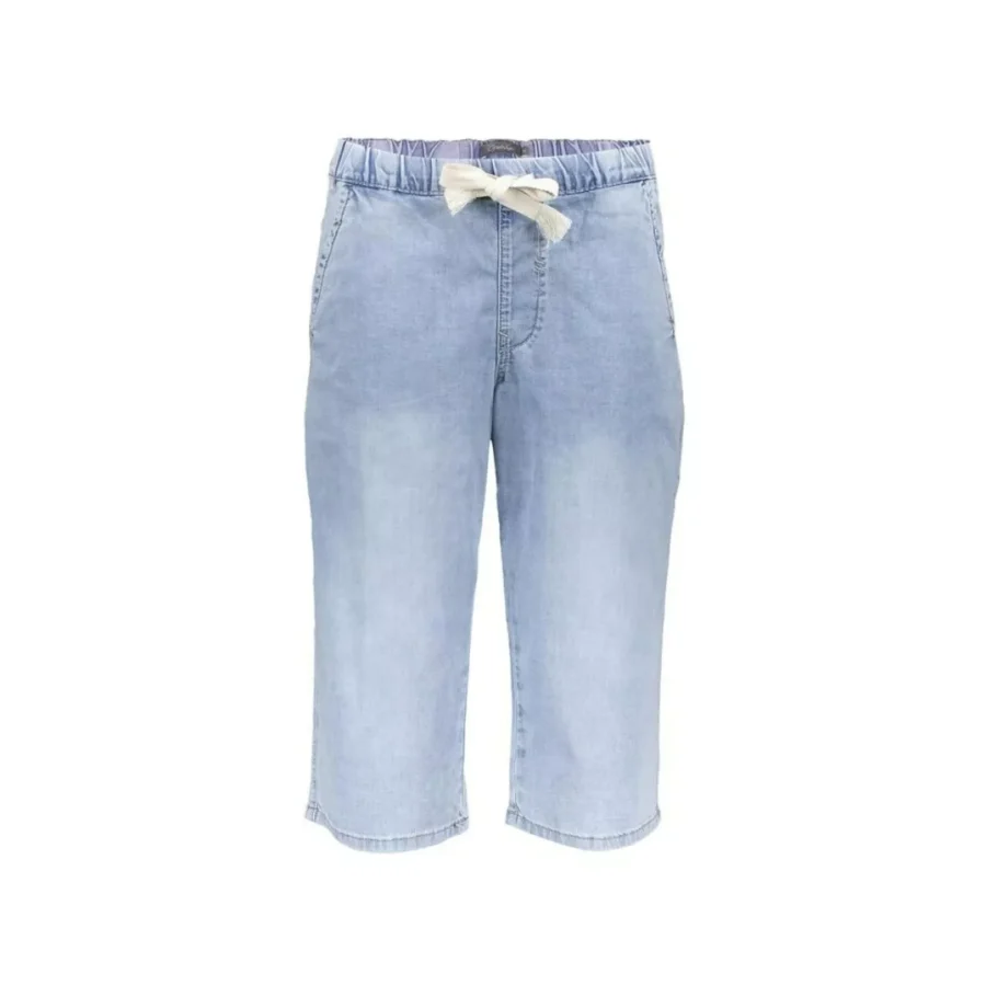 GEISHA-Capri elastic waist-51306-10-830 Bleached denim-LICHT DENIM