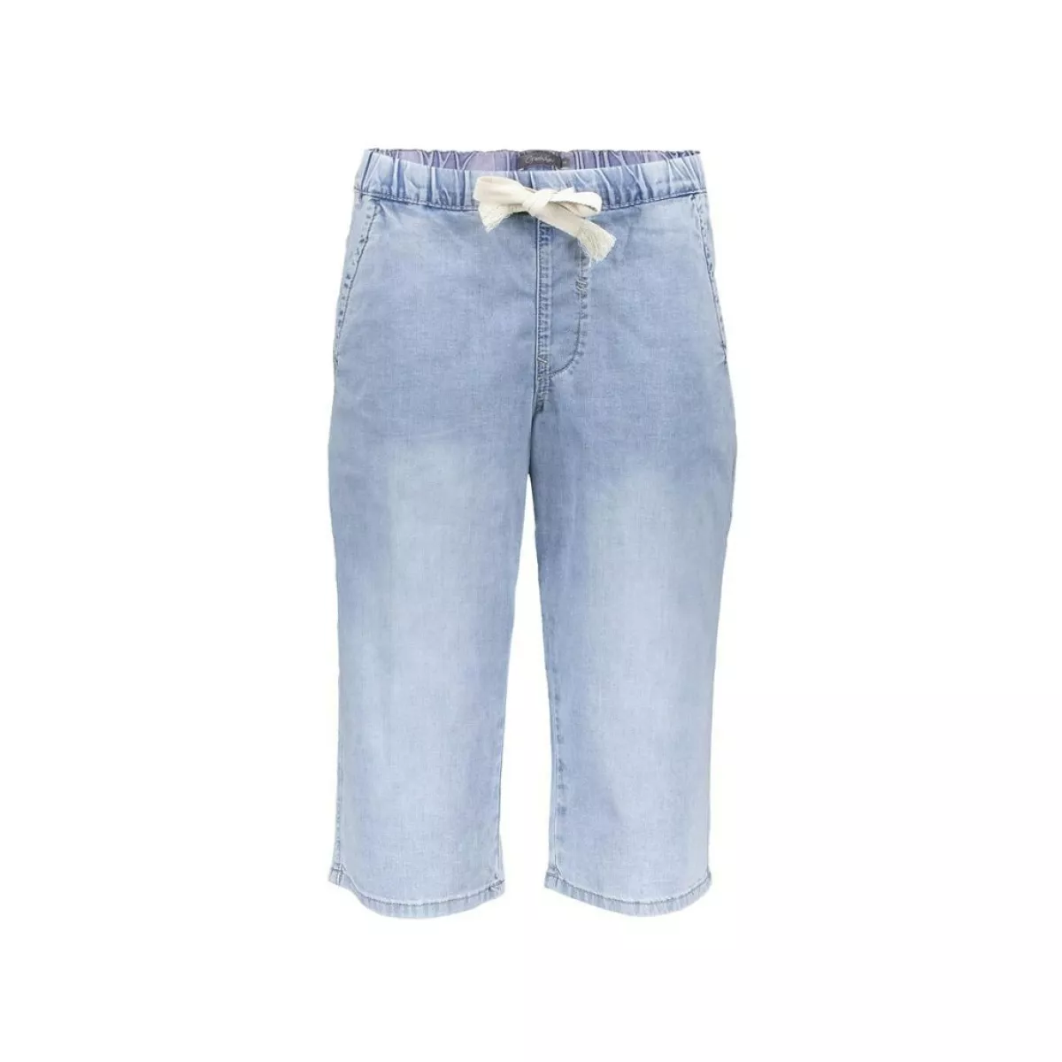 GEISHA-Capri elastic waist-51306-10-830 Bleached denim-LICHT DENIM