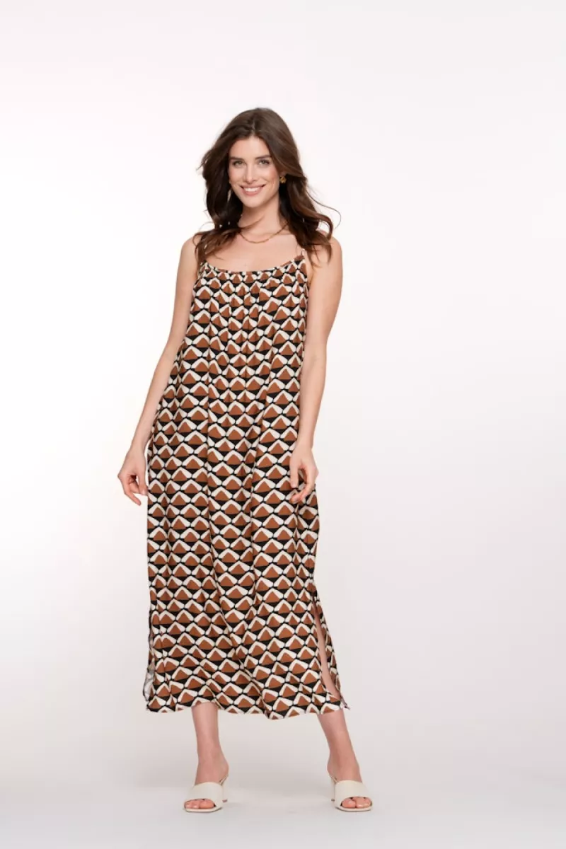 GEISHA-Dress-57338-20-999 Black tobacco-ZWART