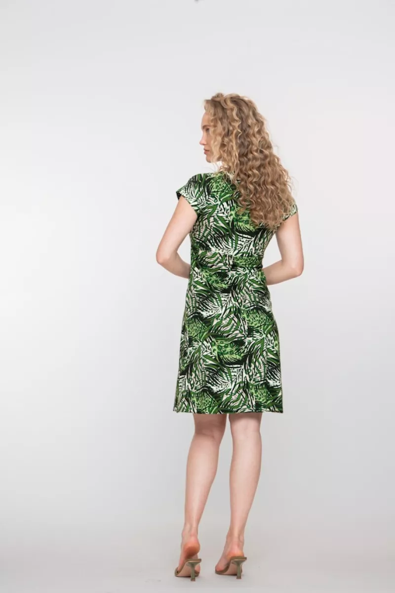 GEISHA-Dress v-neck short AOP-57366-60 JUNE-530 PR.08-MULTICOLOR