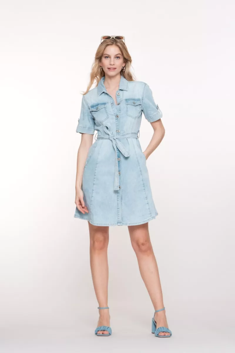 GEISHA-Jeans dress-57301-10-830 Bleached denim-LICHT DENIM