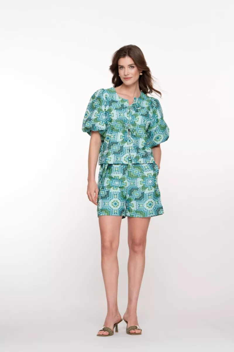 GEISHA-Short-51404-20-625 Blue green-BLAUW