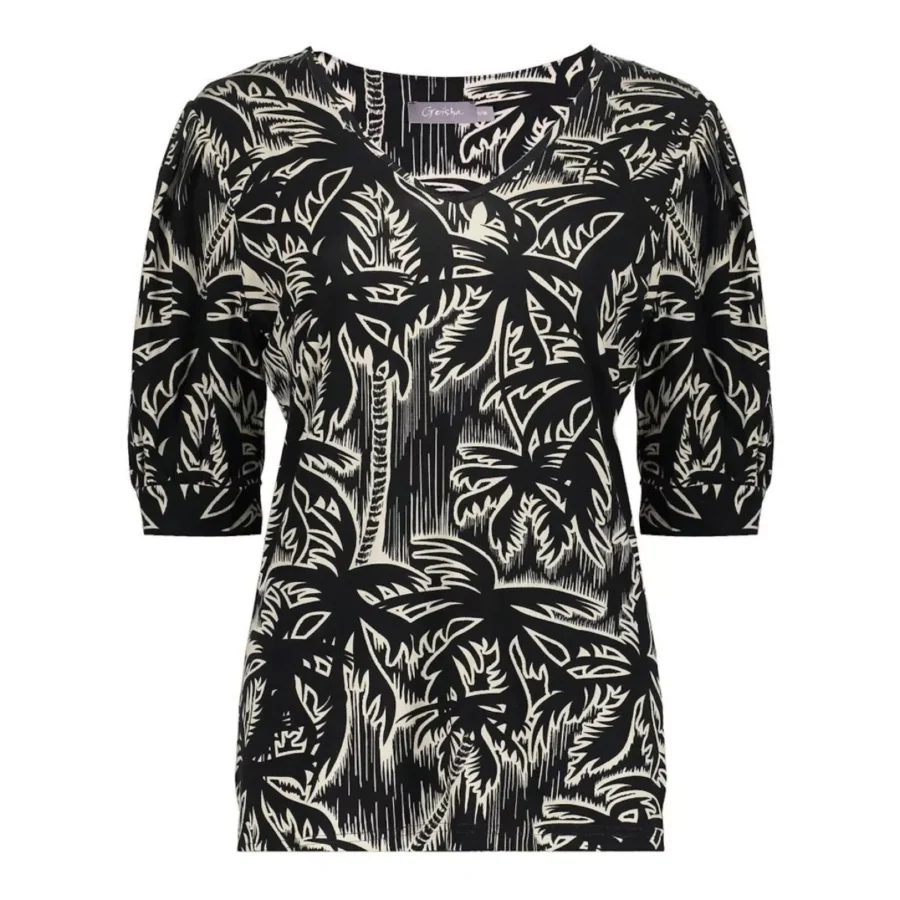 GEISHA-Top-52171-20-999 Black sand-ZWART