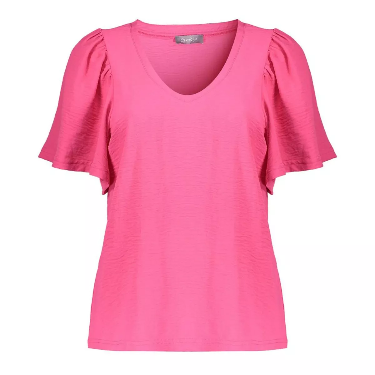 GEISHA-Top crinckle-53352-21-451 Raspberry-ROOD