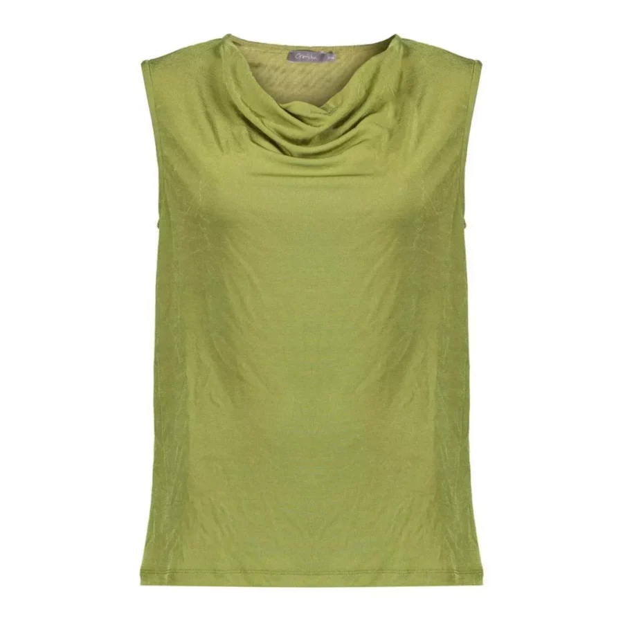 GEISHA-Top waterfall-52061-40-530 Evergreen-GROEN