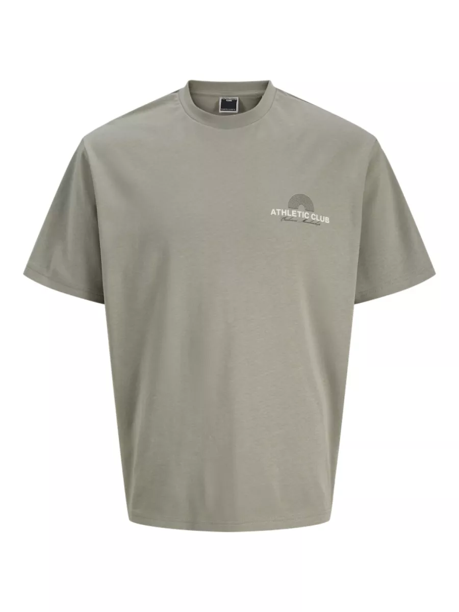 JACK & JONES-JCOATHLETICO GRAPHIC TEE SS CN SS25-12285727-Shadow-GRIJS