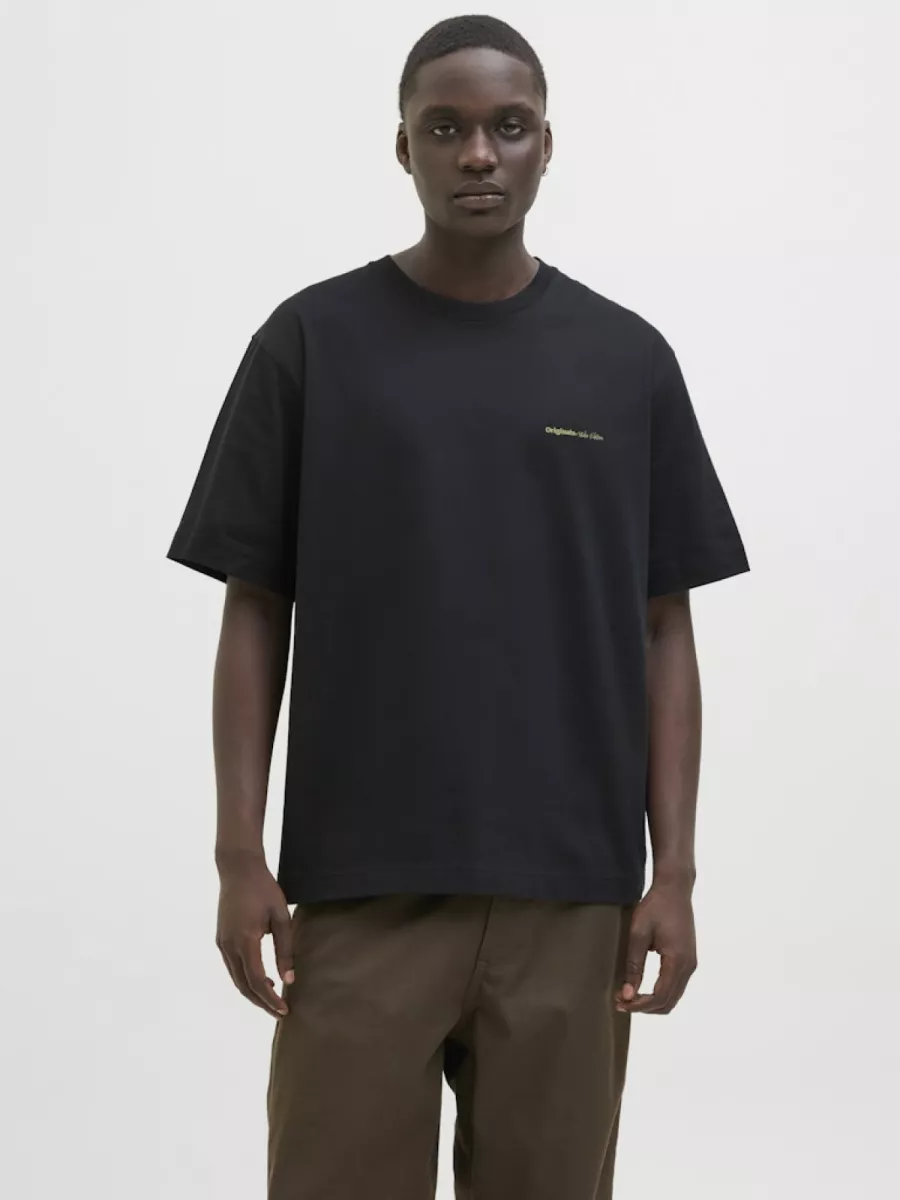 JACK & JONES-JORPAROS EASTER SKETCH TEE SS CREW-12273171-Black Bandana-ZWART COMBINATIES