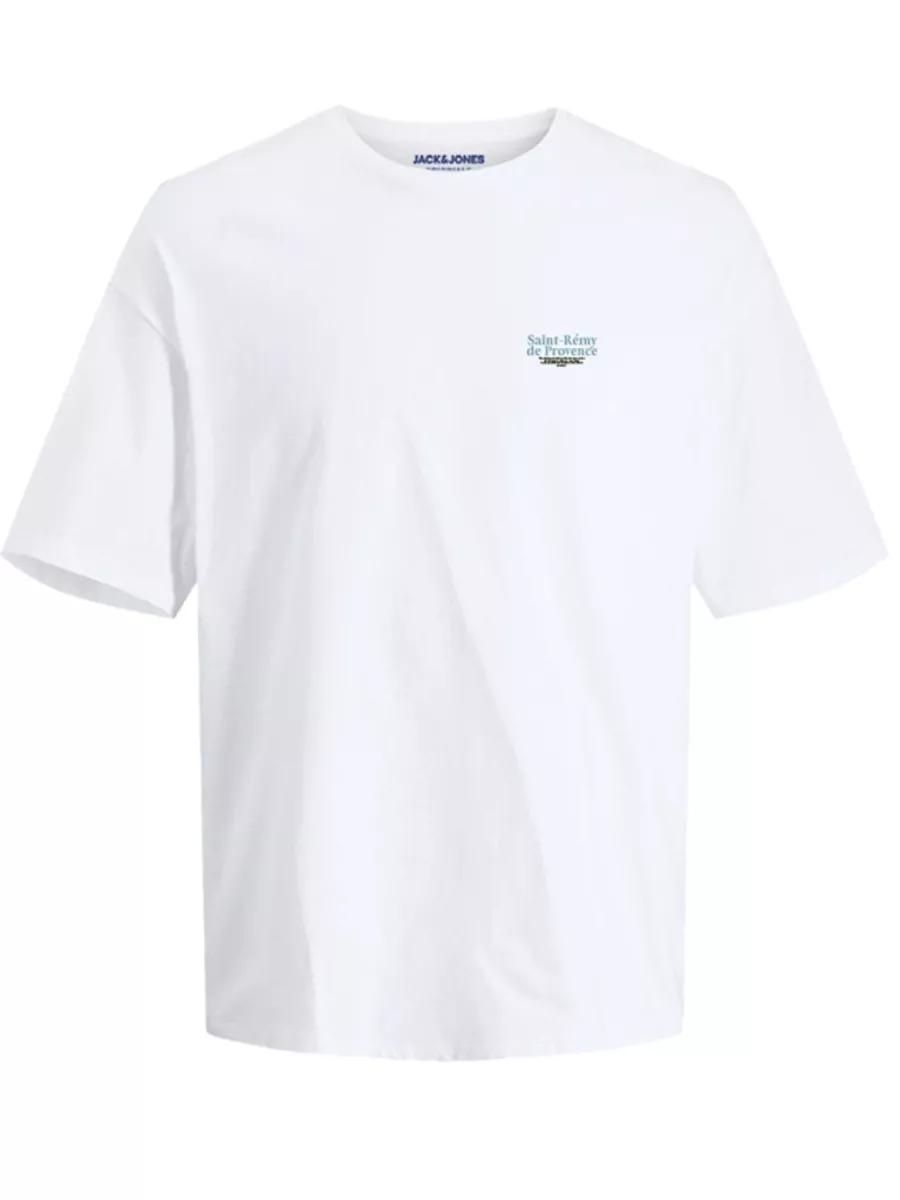 JACK & JONES-JORVALLEY TEE SS CREW NECK TG LN-12278770-Bright white-WIT