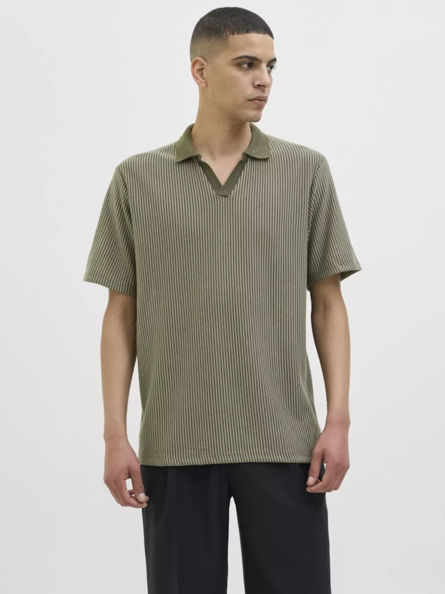 JACK & JONES-JPRKASH SS POLO STYD SS25-12286332-Dried sage-GROEN