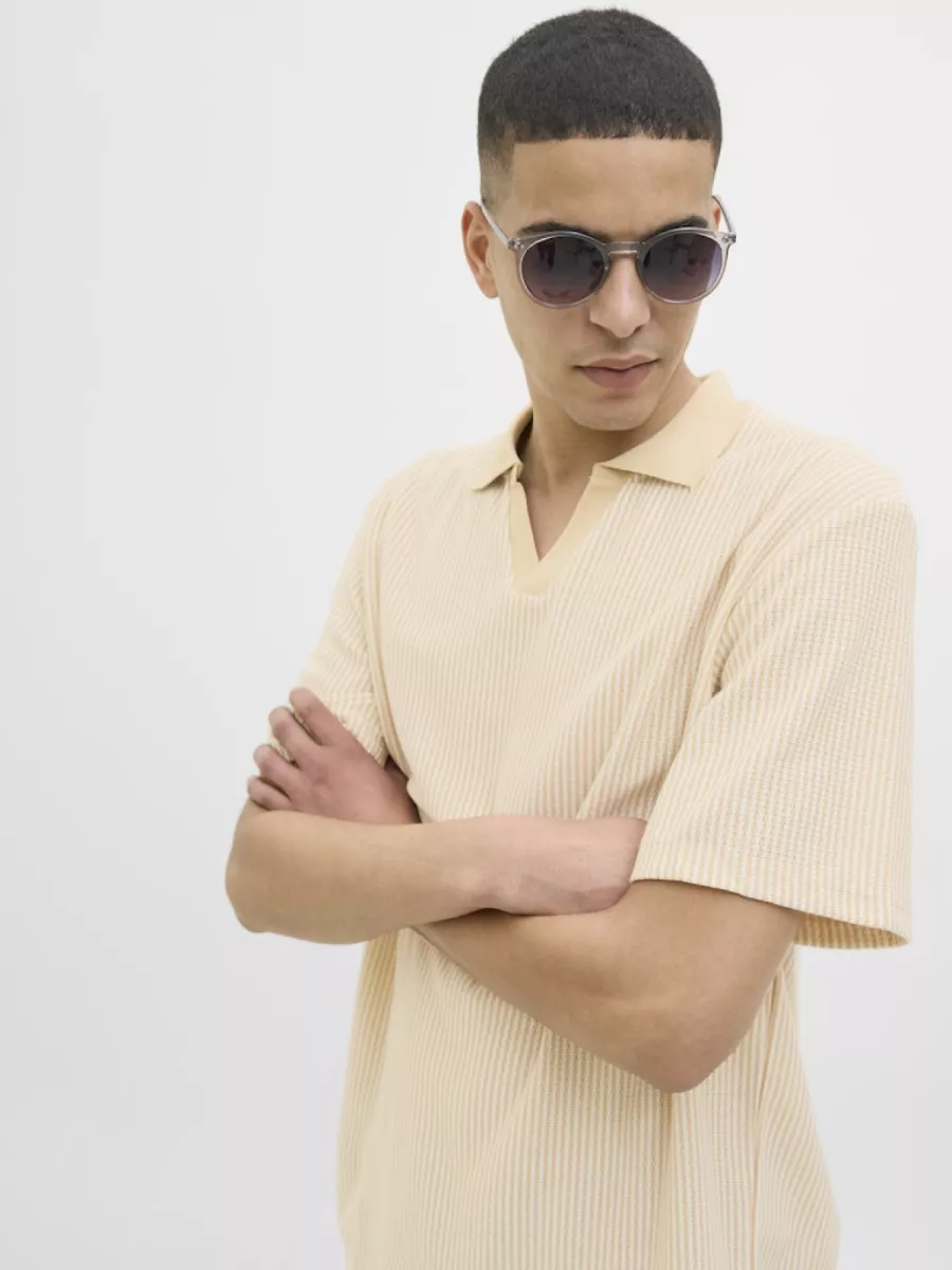 JACK & JONES-JPRKASH SS POLO STYD SS25-12286332-Moonstone-STONE