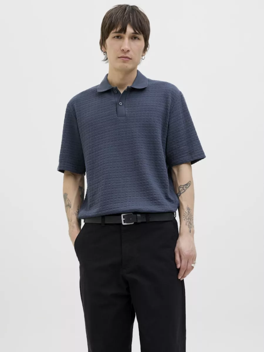 JACK & JONES-JPRKINSLEY SS POLO STYD SS25-12286334-Blue nights-BLUE