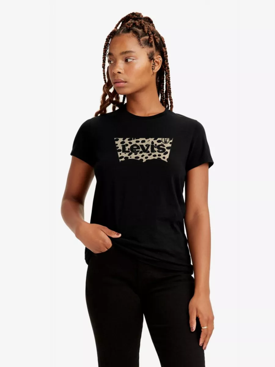 LEVI STRAUSS-The Perfect Tee Bw Leopard Caviar Graph-17369-2437-ZWART COMBINATIES