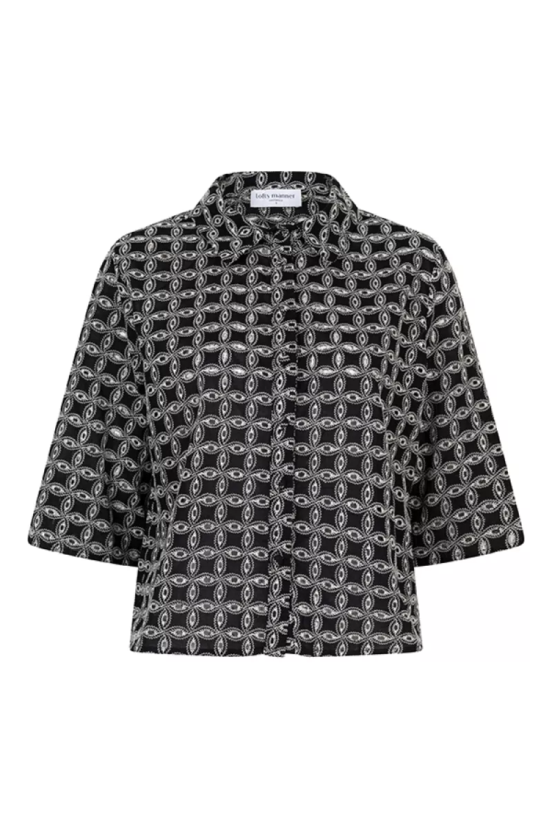 LOFTY MANNER-Blouse KM-QF09 - Blouse Neni-600 black-BLACK