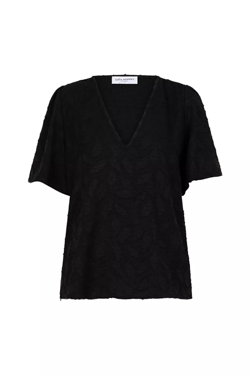 LOFTY MANNER-Blouse KM-QF12 - Blouse Rosa-600 black-BLACK