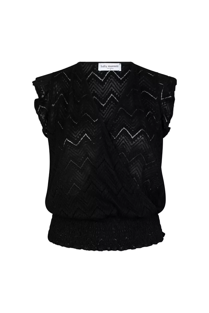 LOFTY MANNER-Shirt KM-QF10.1 - Top Samara-600 black-BLACK