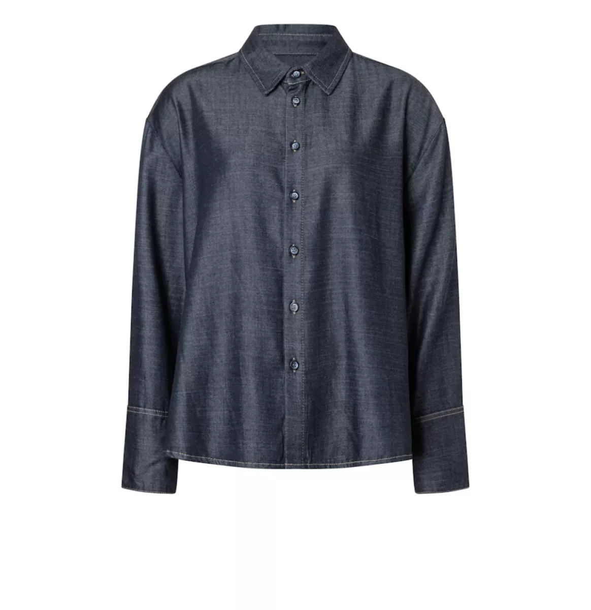 MAC-OVER SHIRT; L; Trousers MAC Ladies-0227012190-D683 Fashion rinsed-DONKER DENIM