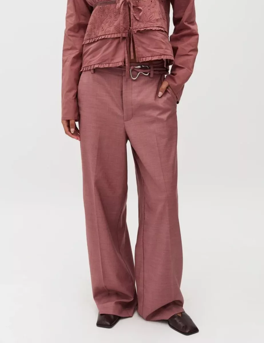 MBYM-Lyrica-M-Moniq Pant-T14 Rose Brown Melange-BORDEAUX