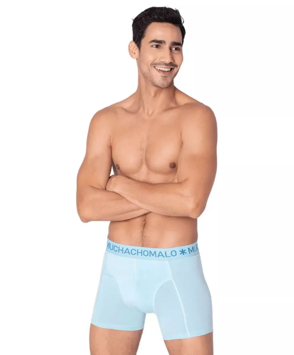 MUCHACHOMALO-Men 3-pack boxer shorts solid-SOLID1010-681-BLAUW
