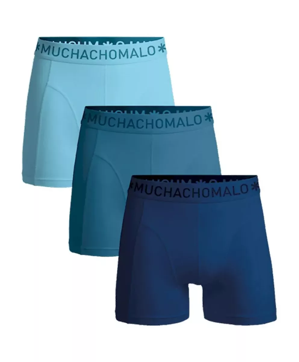 MUCHACHOMALO-Men 3-pack boxer shorts solid-SOLID1010-681-BLAUW