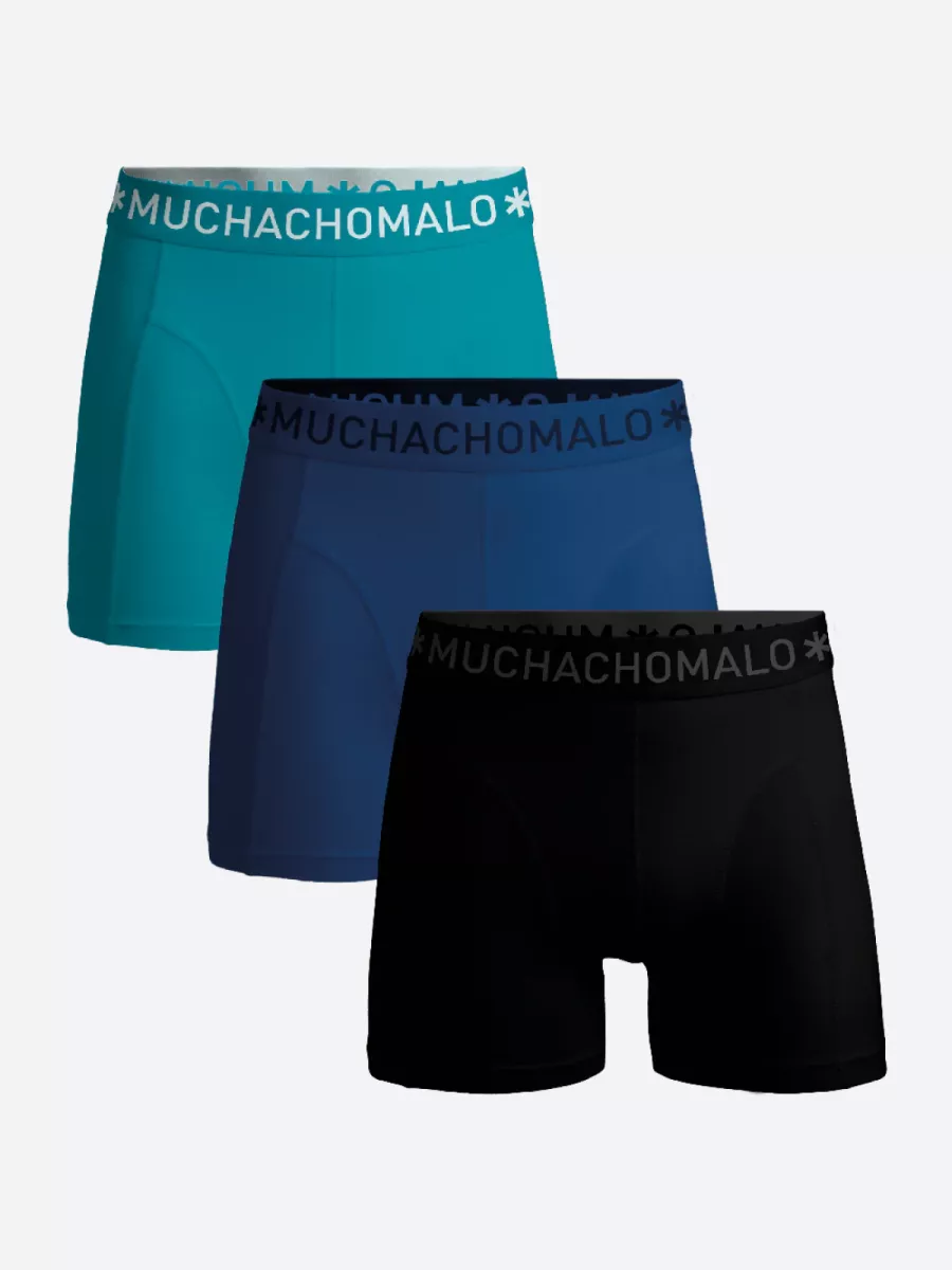 MUCHACHOMALO-Men 3-pack boxer shorts solid-SOLID1010-683-ZWART