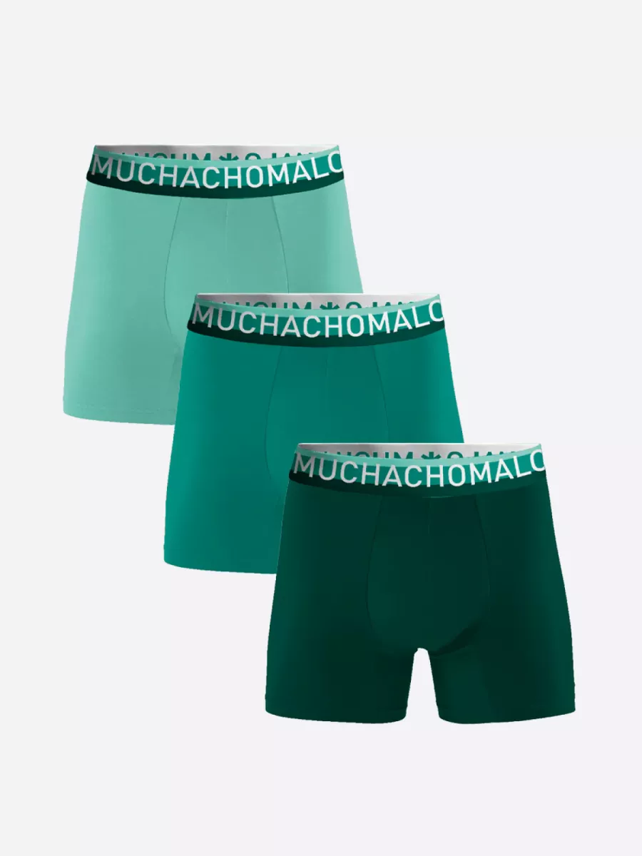 MUCHACHOMALO-Men 3-pack cotton solid-COTTON1132-74-GROEN