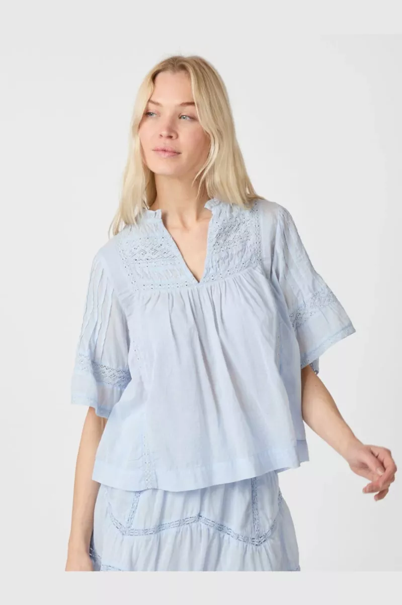 Neo Noir-Siama S Voile Blouse-164703-145 Light Blue-LICHT BLAUW