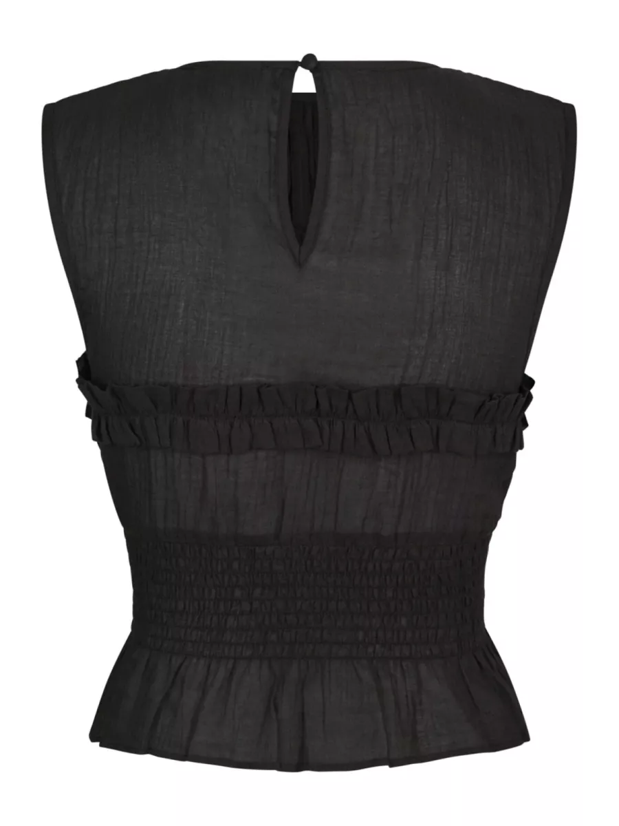 Neo Noir-Tiril S Voile Top-166128-100 Black-ZWART