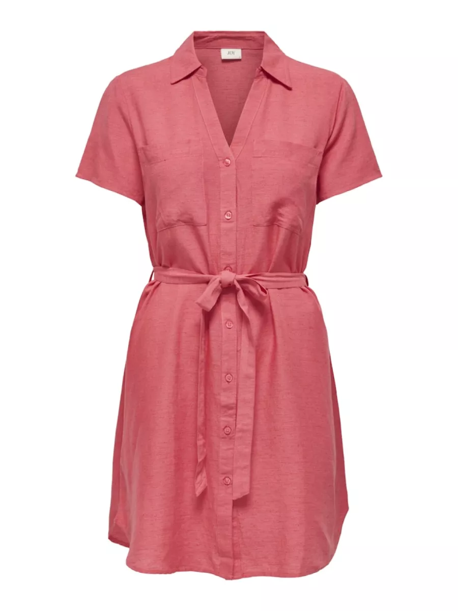 ONLY-JDYCAYA LINEN S/S SHIRT DRESS WVN D-15346558-Rose Of Sharon-ROSE